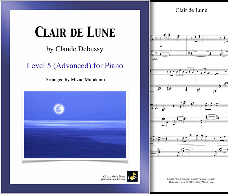 Clair De Lune By Claude Debussy Advanced Piano Sheet Music