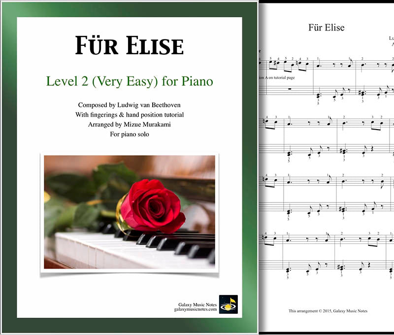 Fur Elise Very Easy Piano Sheet Music Galaxy Music Notes