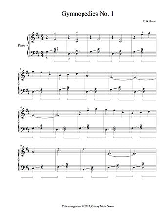 Erik Satie | Gymnopedies No. 1 | Easy piano sheet music