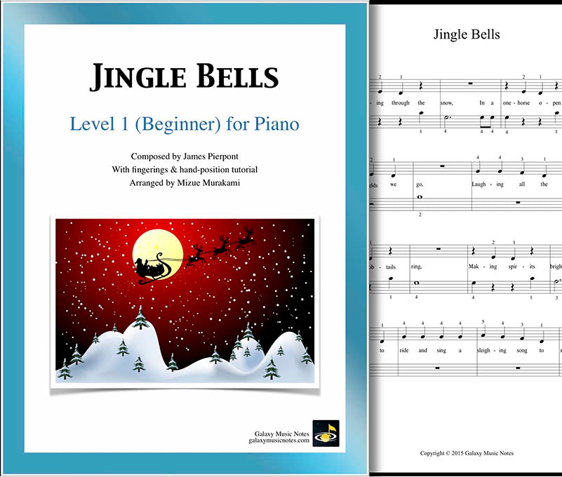 Jingle Bells Beginner Piano Sheet Music Galaxy Music Notes