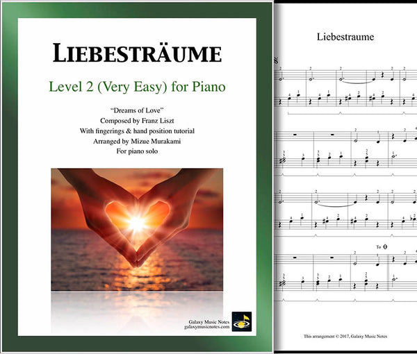 Liebestraum [Liszt] | Piano sheet music notes {very easy}
