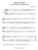 Minuet in G Major | Easy piano sheet music | Galaxy Music Notes
