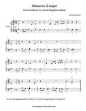 minuet in g piano sheet music