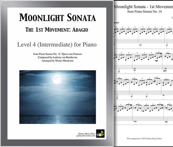 Moonlight Sonata 1st Movement | Intermediate piano sheet music