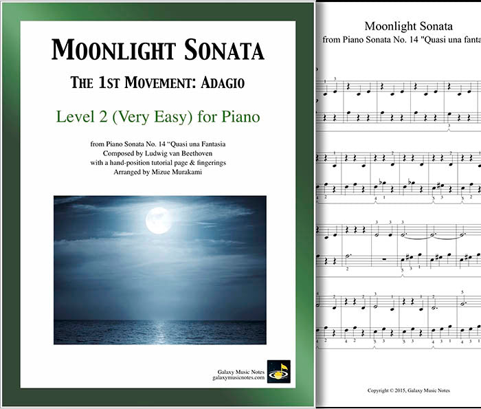 Moonlight Sonata Very Easy Piano Sheet Music