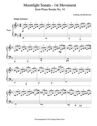 moonlight sonata sheet music easy piano free