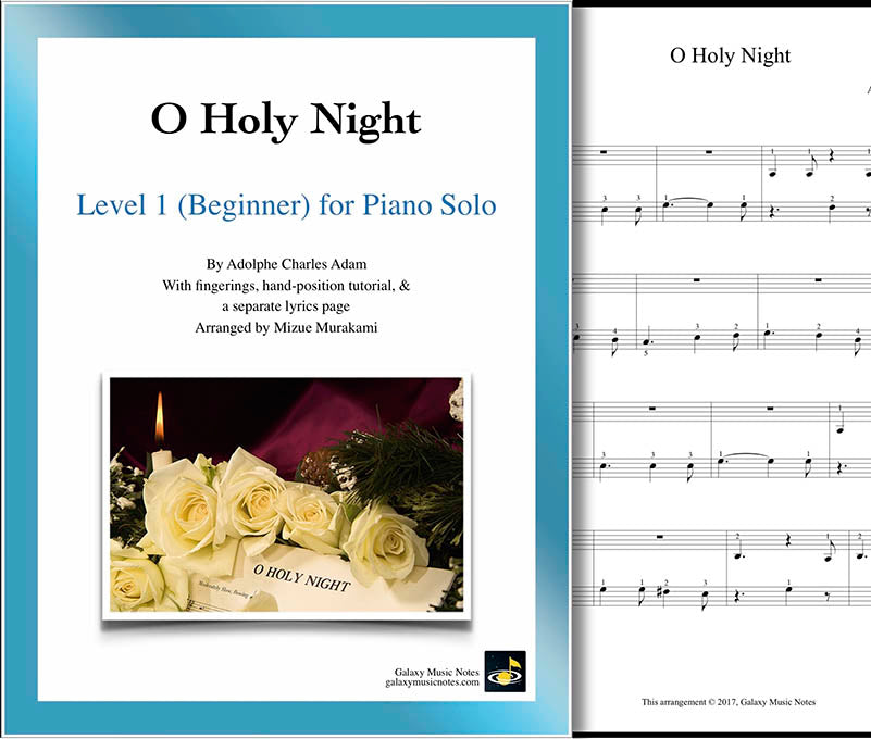 O Holy Night Beginner S Piano Sheet Music Christmas