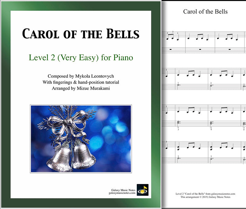 Carol Of The Bells Very Easy Piano Solo Sheet Music Christmas