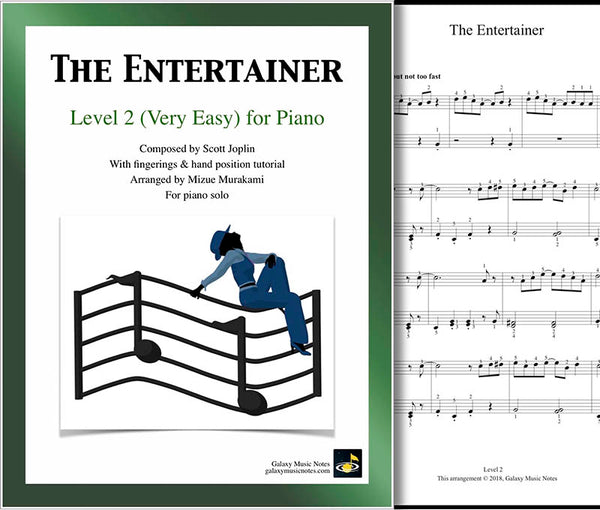 The Entertainer Very easy piano sheet music Scott Joplin