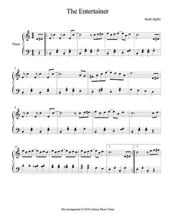The Entertainer | Easy ragtime piano sheet music | Scott ...