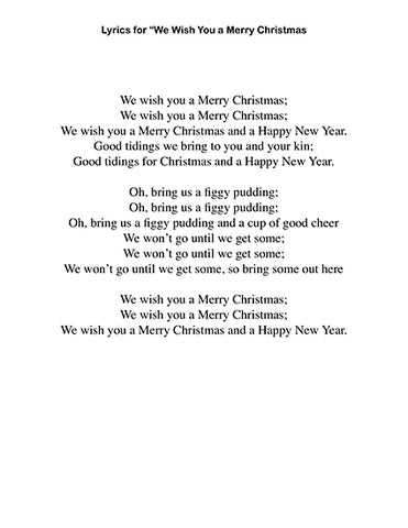 We Wish You A Merry Christmas Intermediate Piano Sheet Music