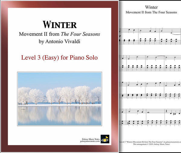 Download Vivaldi Four Seasons: Winter MVMT-2 Easy piano solo sheet music