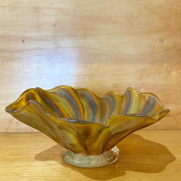 Candy Dish: Gold Fluted – Hyland Glass