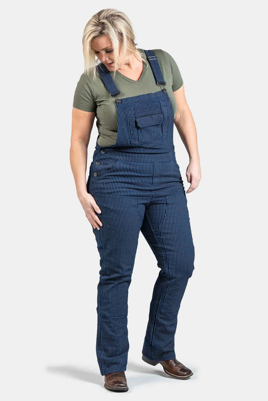 Freshley Overalls For Women Heathered Black Denim