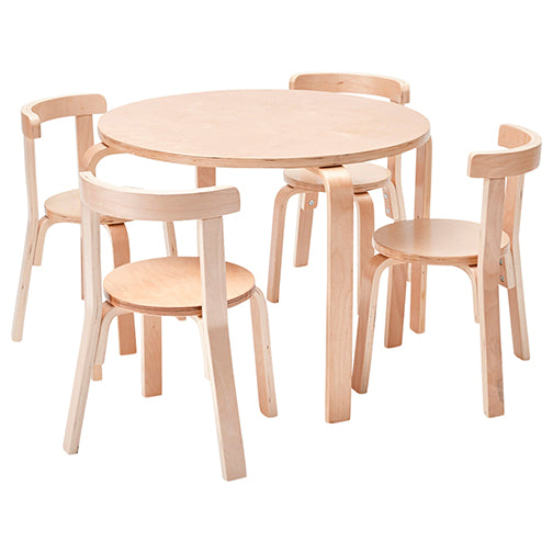 46et080 Bentwood Table And Curved Back Chair Set Table 4