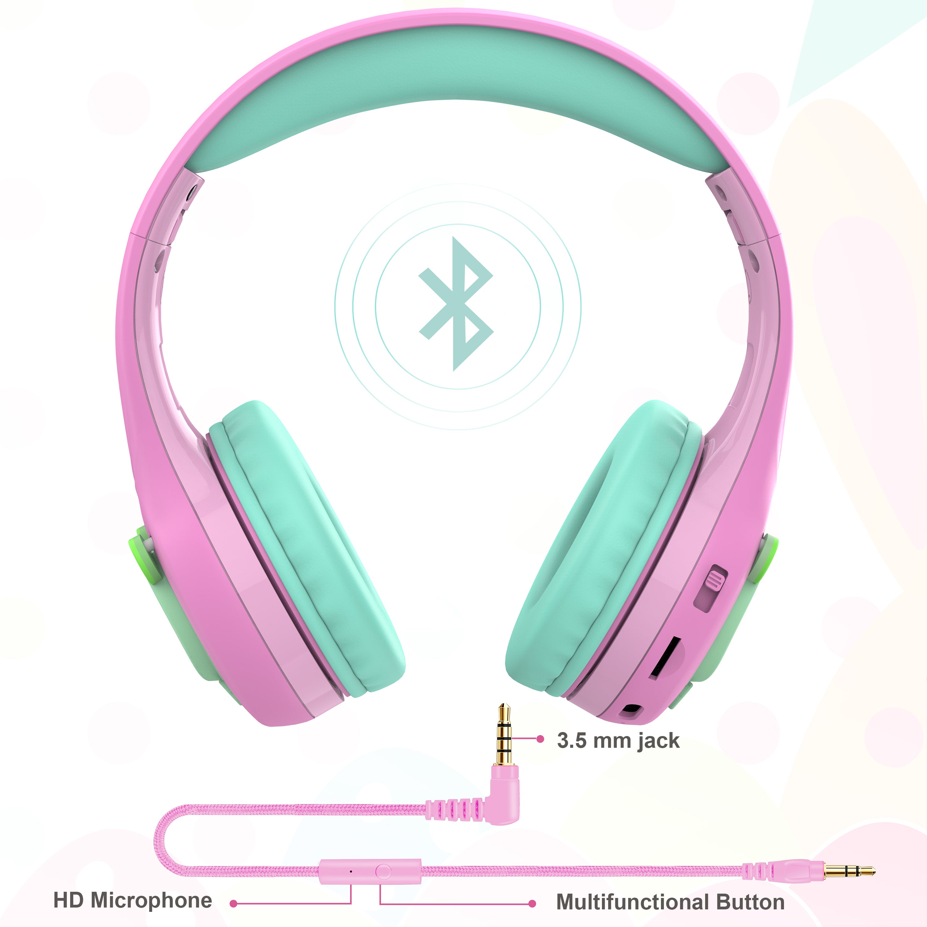 Riwbox Baosilon FB-7S Bluetooth Headphones With LED For Kids