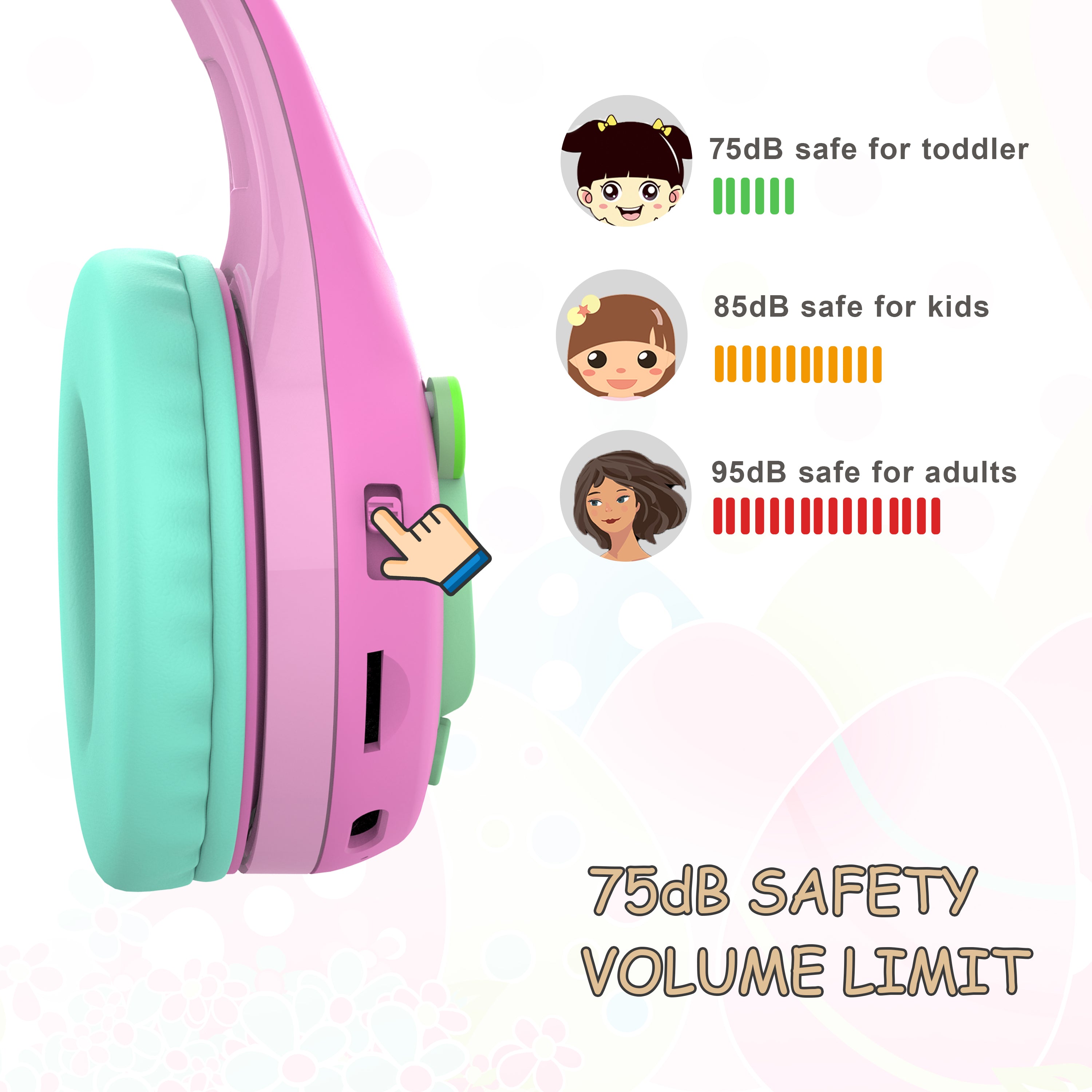 Riwbox Baosilon FB-7S Bluetooth Headphones With LED For Kids