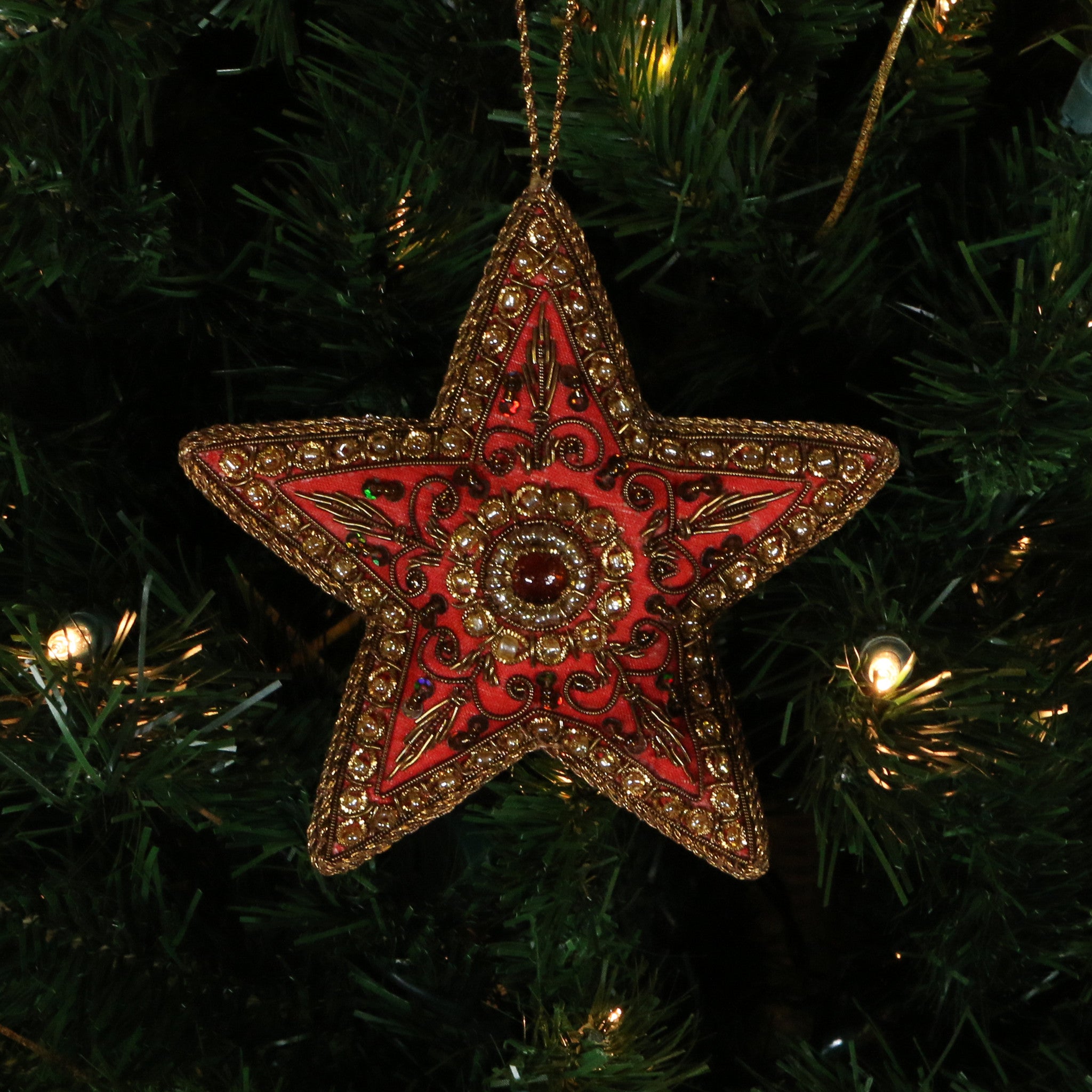beaded star christmas decoration