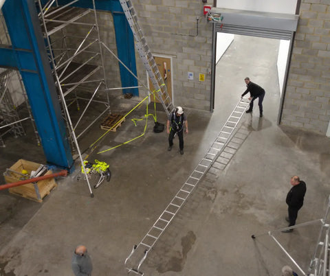 Ladder being tested at the Test & Research centre