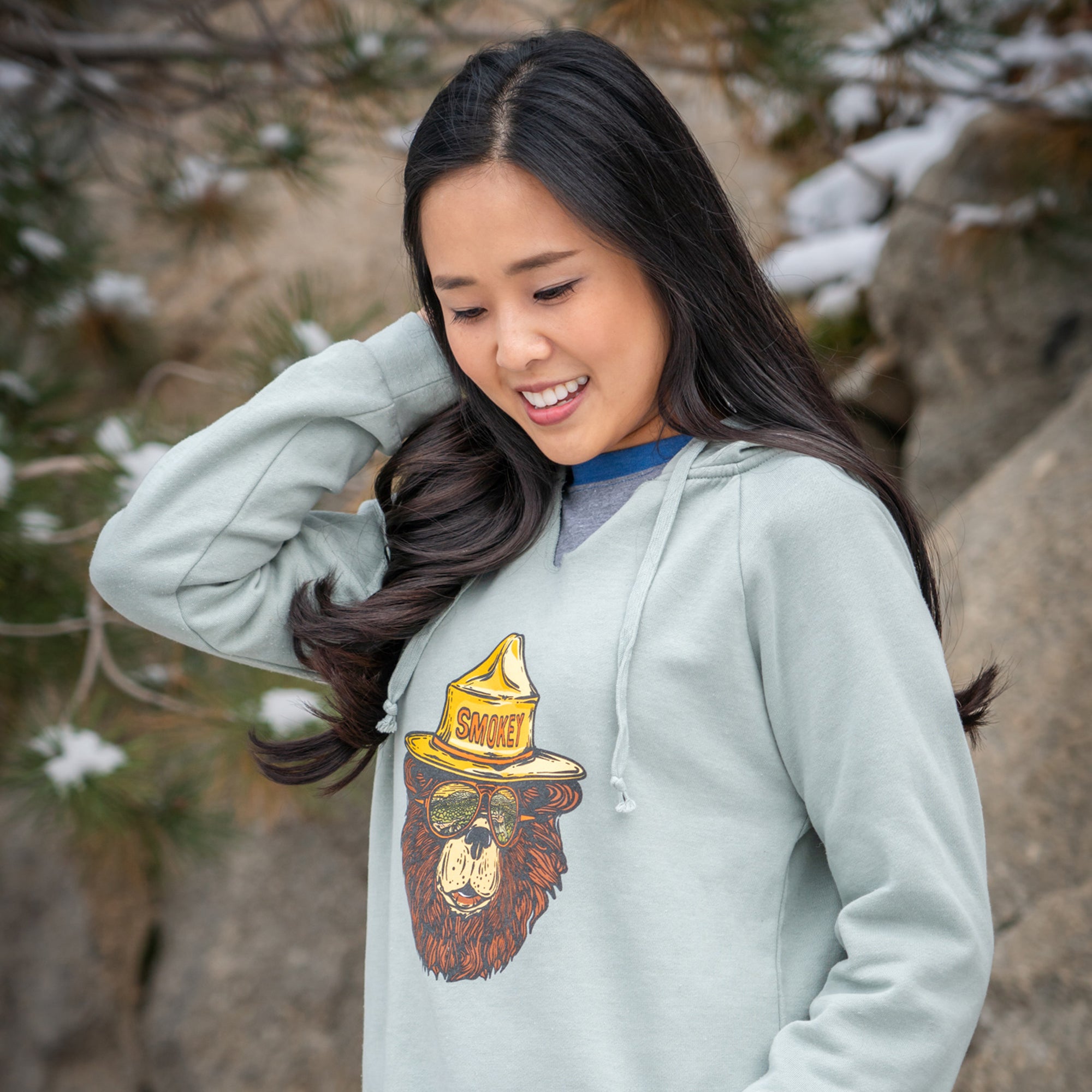 Women's Smokey the Groovy Bear Hoodie | Wild Tribute