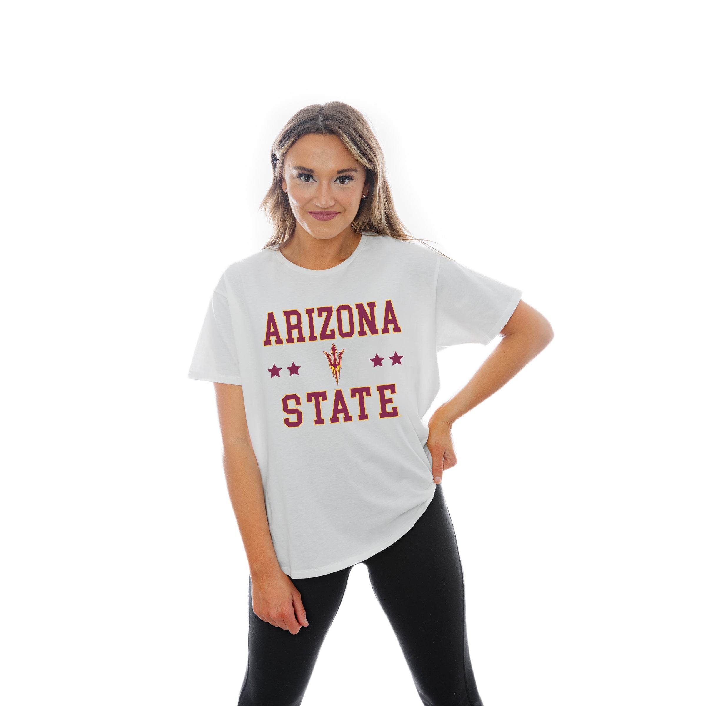 ARIZONA STATE SUN DEVILS TO THE POINT SHORT SLEEVE FLOWY TEE