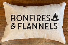 Bonfires & Flannels Custom Canvas Pillow by B. Berish