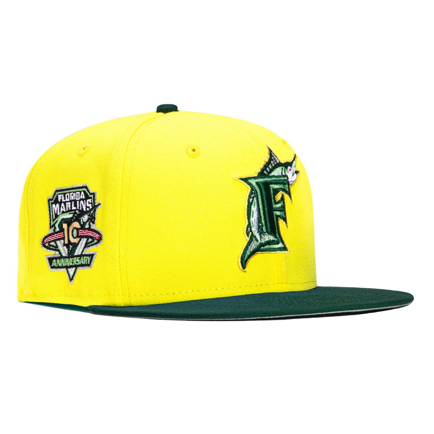 Florida Marlins New Era Grilled 59FIFTY Fitted Hat - Yellow/Black