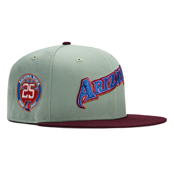 (City Connect Colors) San Diego Padres New Era MLB 59FIFTY 5950 Fitted Cap Hat White Crown Teal Visor Teal/Magenta/Yellow 40th Anniversary Side Patch