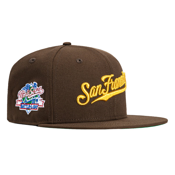 New Era 59Fifty Gold Rush San Francisco Giants Battle of the Bay Patch Script Hat - Brown, Metallic Gold