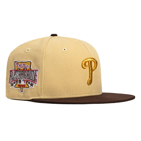 New Era 59Fifty Philadelphia Phillies 1996 All Star Game Patch Hat - Tan, Brown, Metallic Gold