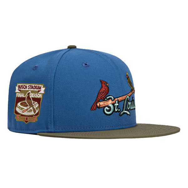 New Era 59Fifty Outdoors St. Louis Cardinals Final Season Patch Word Hat - Indigo, Olive