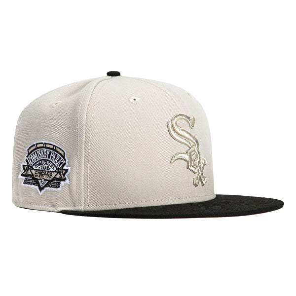 New Era 59Fifty Chicago White Sox Comiskey Park Patch Pink UV Hat - Stone, Black