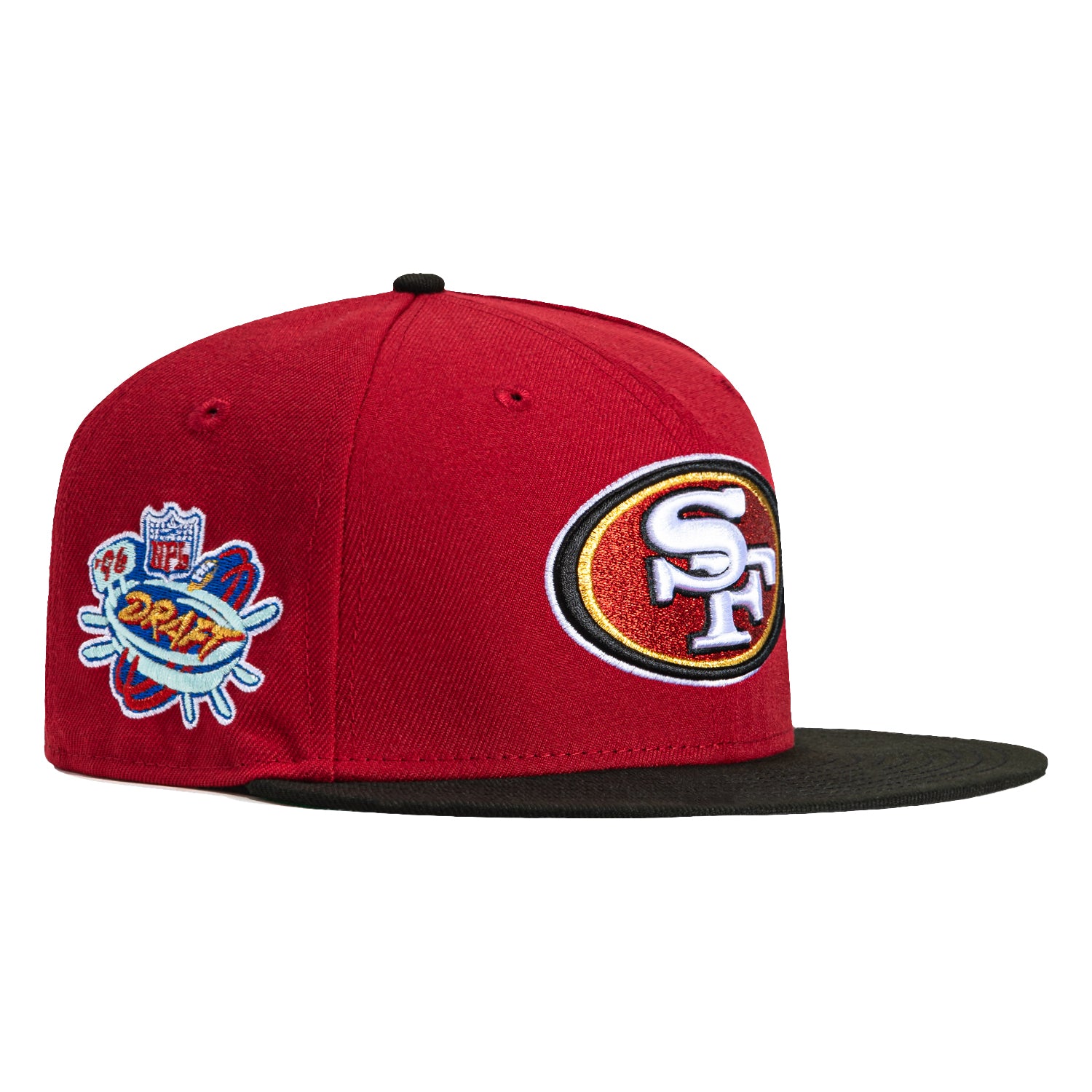 New Era 59Fifty San Francisco 49ers 1996 Draft Patch Hat - Cardinal, Black