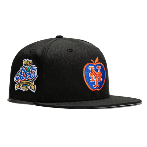 Los Mets New York Mets 60th Anniversary New Era 59FIFTY Fitted Hat (Royal Blue Black Green Under BRIM) 7 3/4