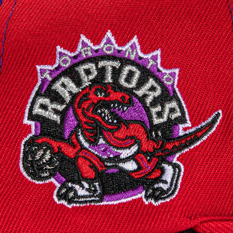 Toronto Raptors Big Boy Logo Purple Red Mitchell & Ness Snapback Hat