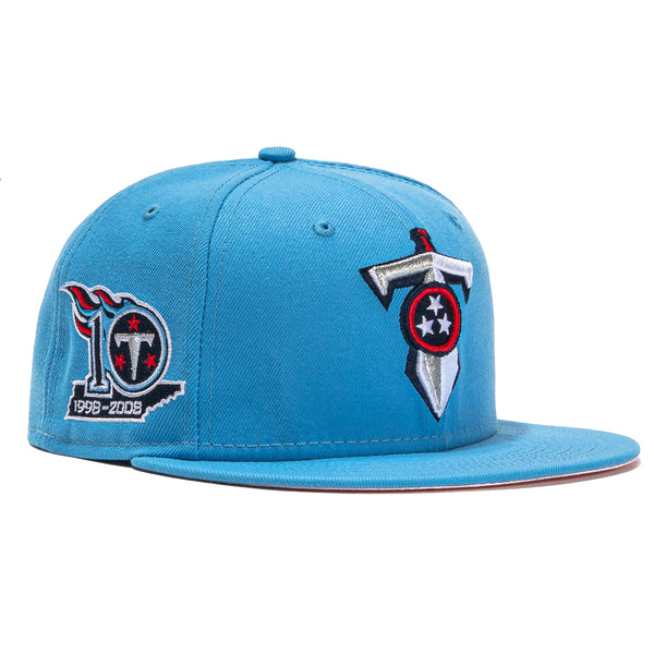 Men's Tennessee Titans New Era White Sword Omaha 59FIFTY Fitted Hat