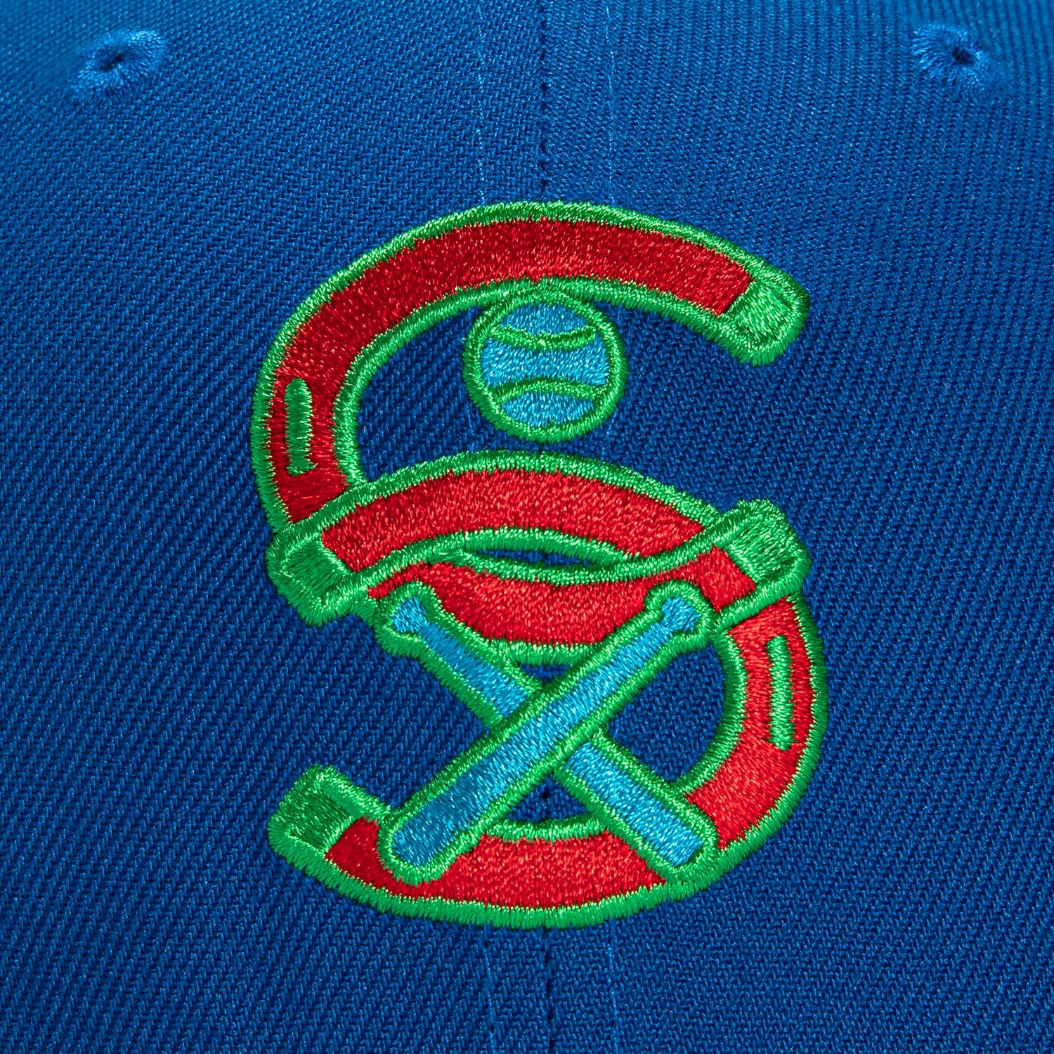 New Era 59FIFTY Juice Box Washington Senators 1937 All Star Game Patch Hat - Royal, Metallic Silver Neon Blue/Metallic Silver / 7 1/2