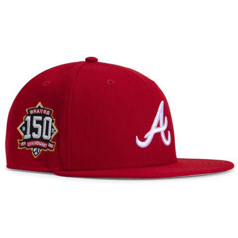 Atlanta Braves FABULOUS White-Red Fitted Hat by New Era