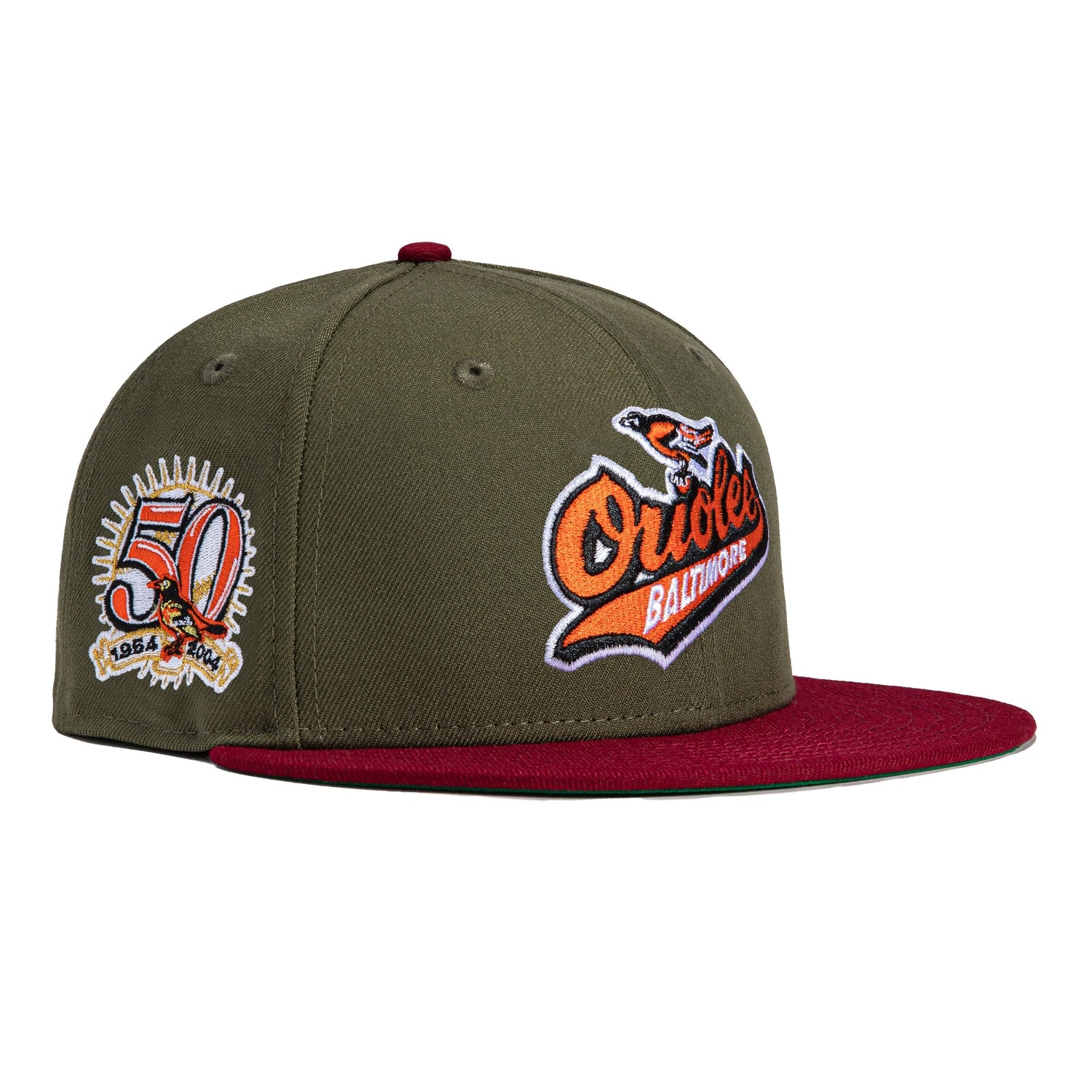 New Era 59Fifty Earthtone Baltimore Orioles 50th Anniversary Patch Hat