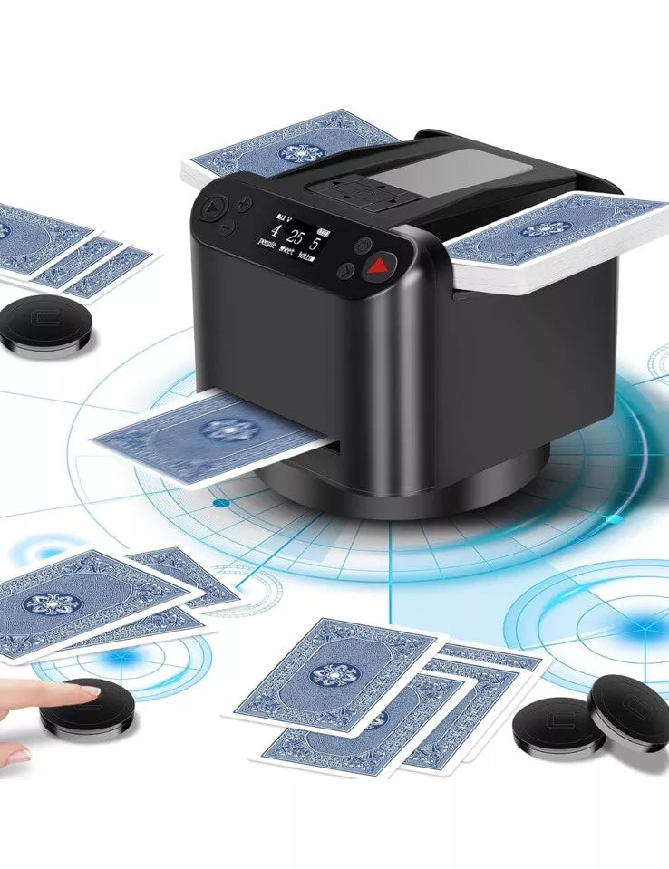 Automatic Card Shuffler and Dealer, Playing Card Shuffling and Dealing Tool, Poker Machine, Max V Max 5, 2 in 1