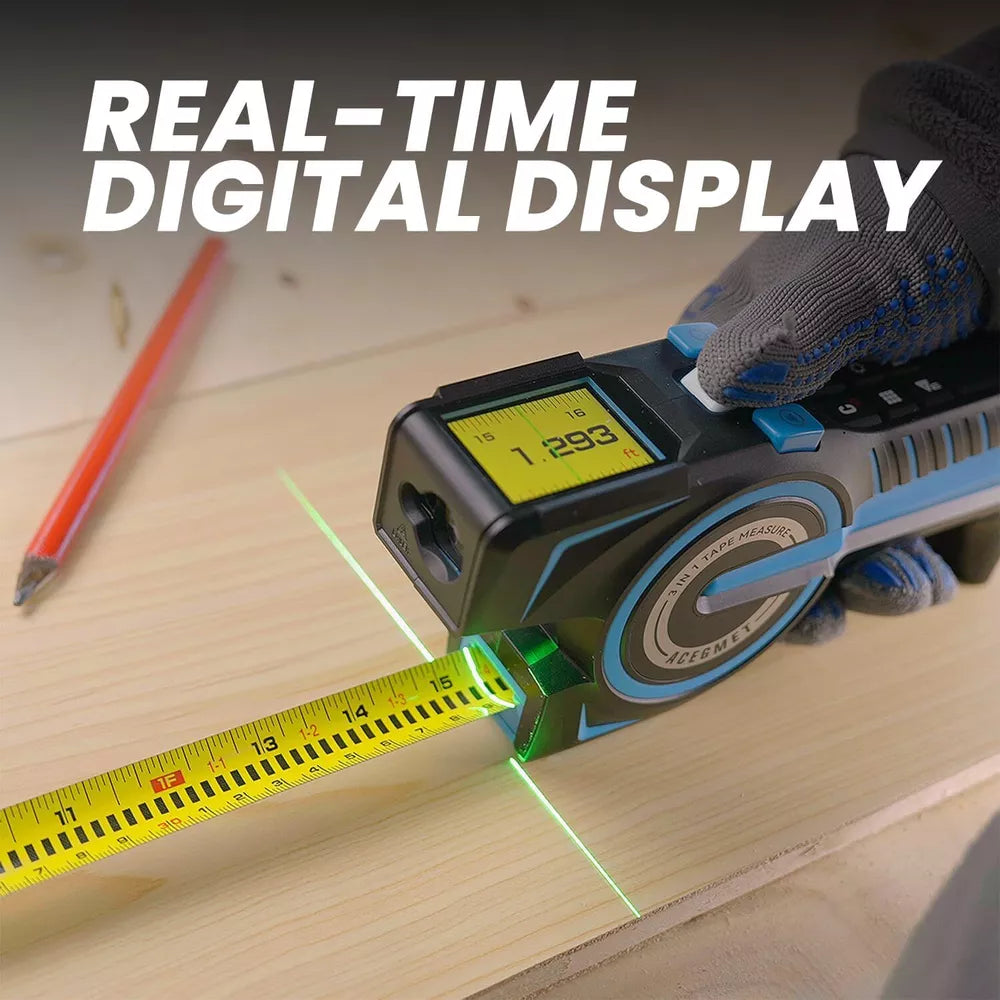 3-in-1 Digital Tape Measure, 330Ft Laser Distance Measurer with Rechargeable Battery