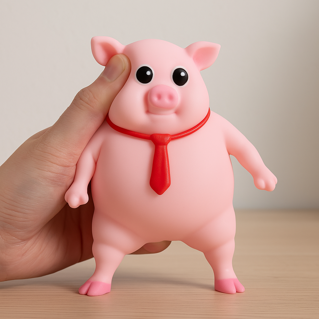 Pink Piggy Stress Relief Toy – Squeeze Decompression Fidget