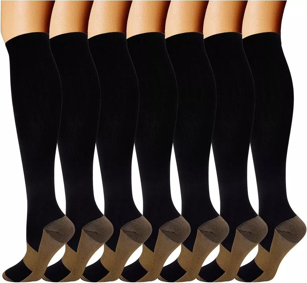7 Pairs Copper Compression Socks – All-Day Comfort & Support