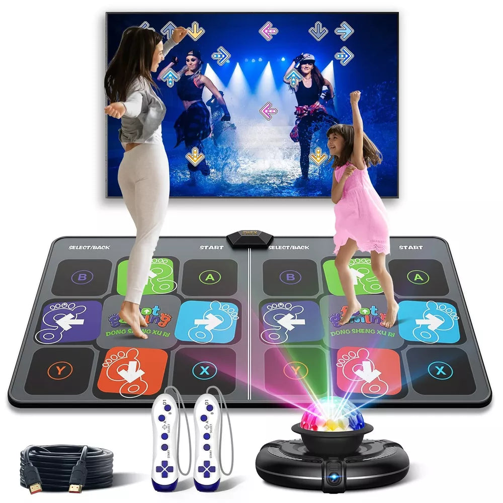Dance Mat Game for TV/PC Family Sports Video Game Anti-slip Music Fitness Carpet Wireless Double Controller Folding Dancing Pad