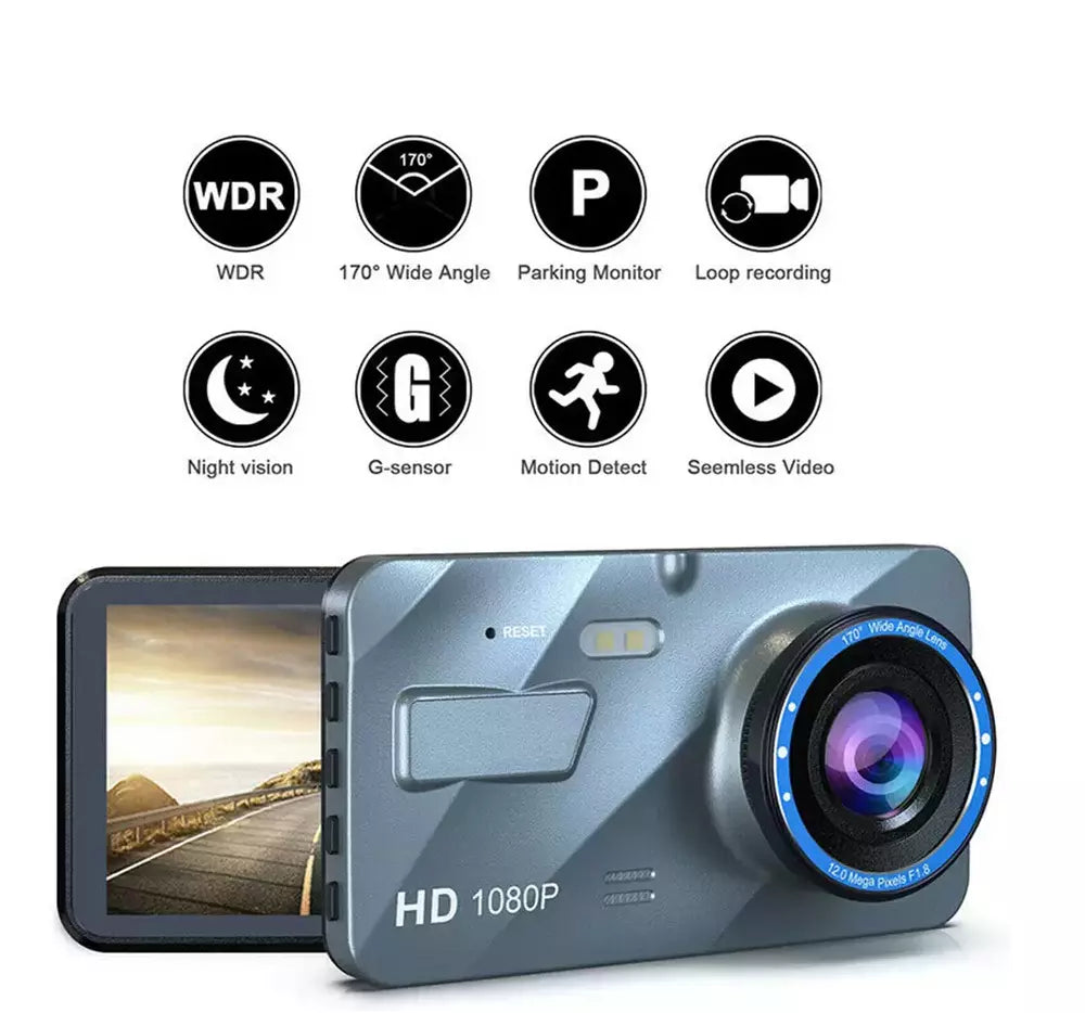 Wireless Front And Rear Dash Cam Dashboard Camera For Car With Night Vision
