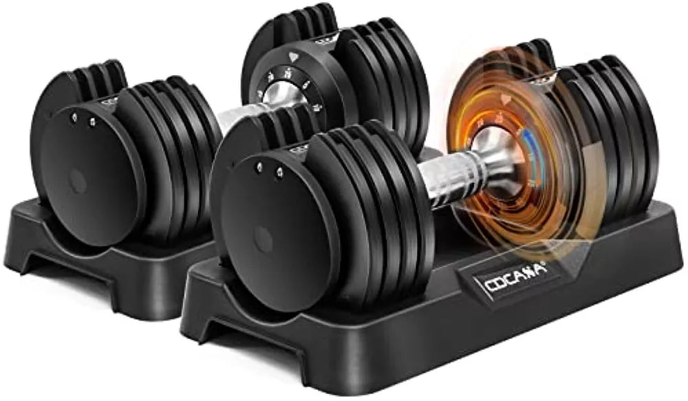 Adjustable Dumbbell Set Adjustable Dumbbell Set, 25lb/55lb Free Weight Set Pair Fast Adjust Dumbbell Weight for Exercises, for Men