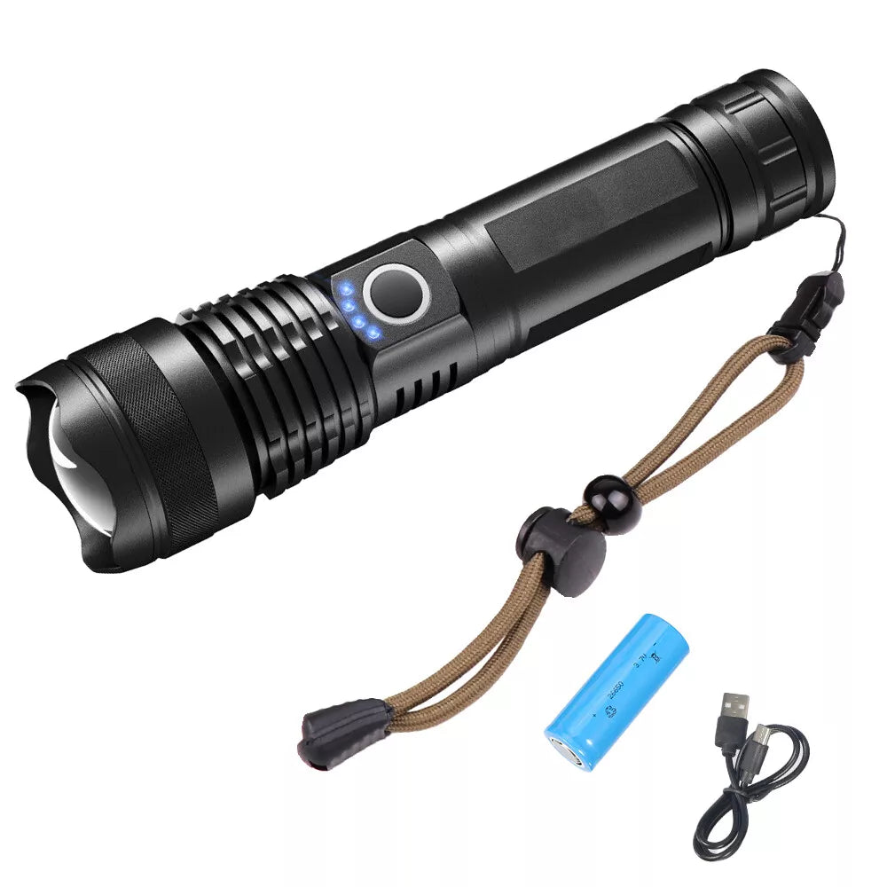 Tactical Flashlight- Super Bright LED with Rechargeable Battery