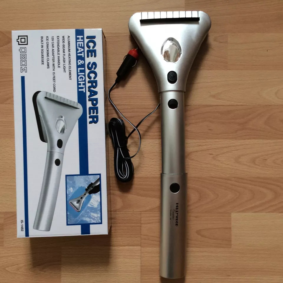 12V Electric Heated Snow and Ice Scraper with Long Cord