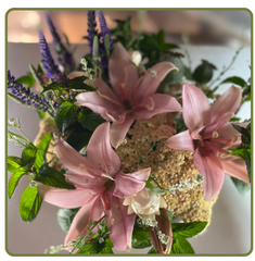 lilies and veronica bouquet