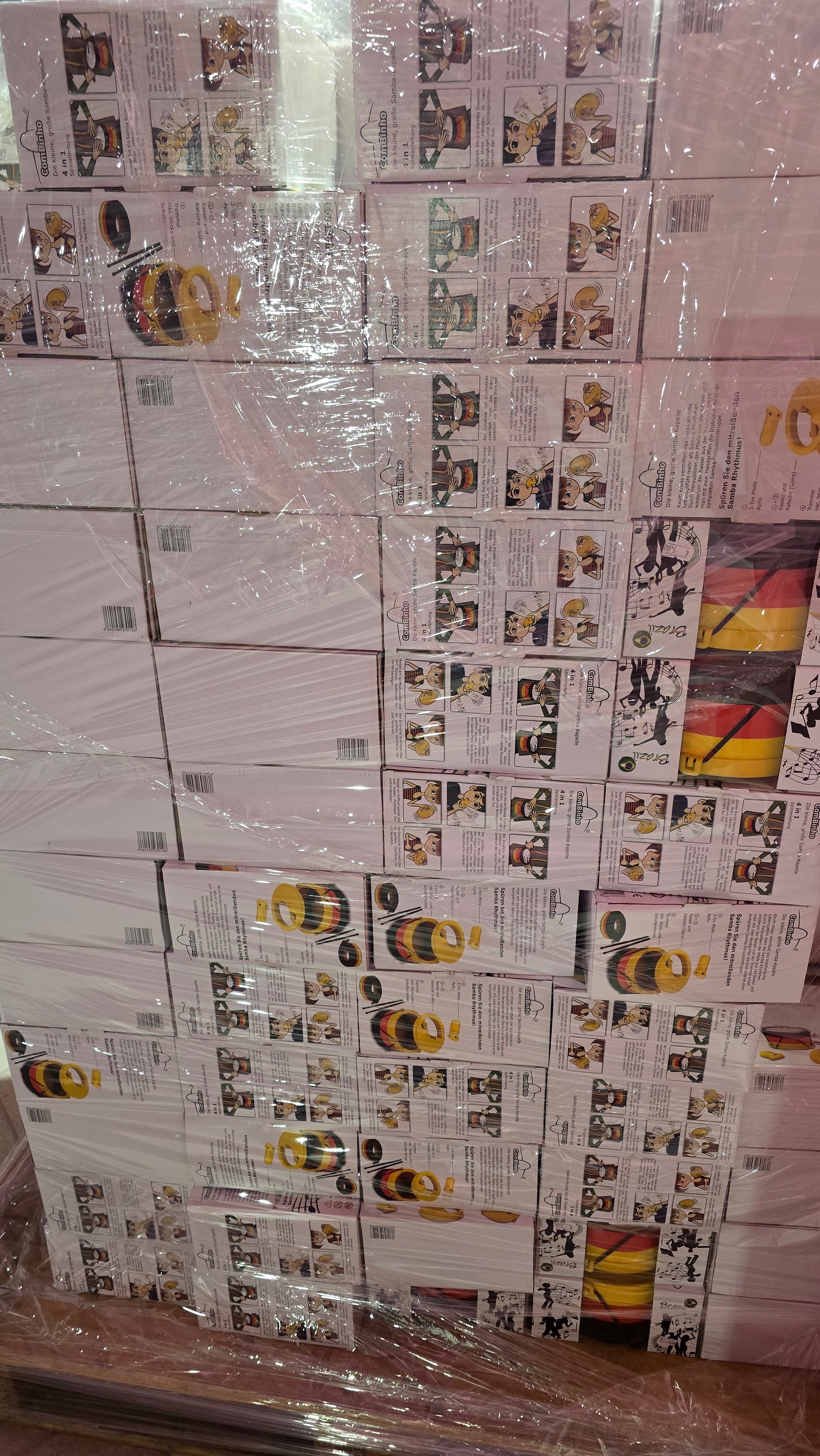 STOCK DI 50 PEZZI COMBINHO - TAMBURELLO 4 IN 1 BIMBO/A